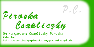 piroska csapliczky business card
